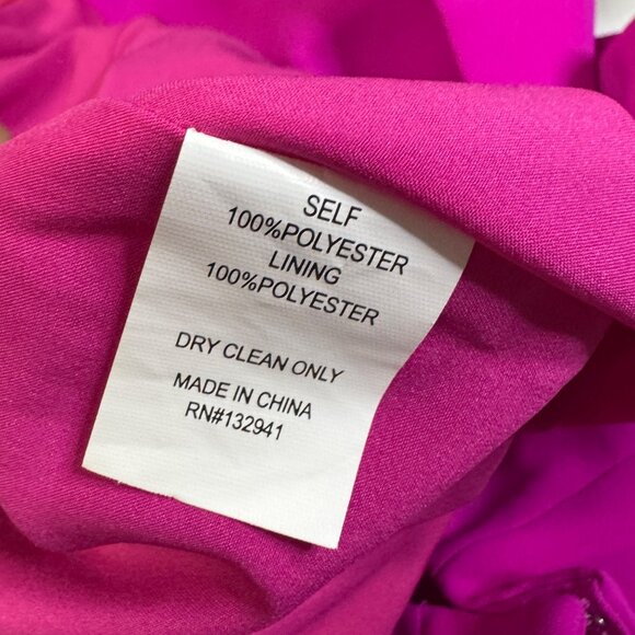 Amanda Uprichard Reed Romper Mock-Neck Wrap-Style Womens XS Fuchsia Pink - Picture 12 of 12